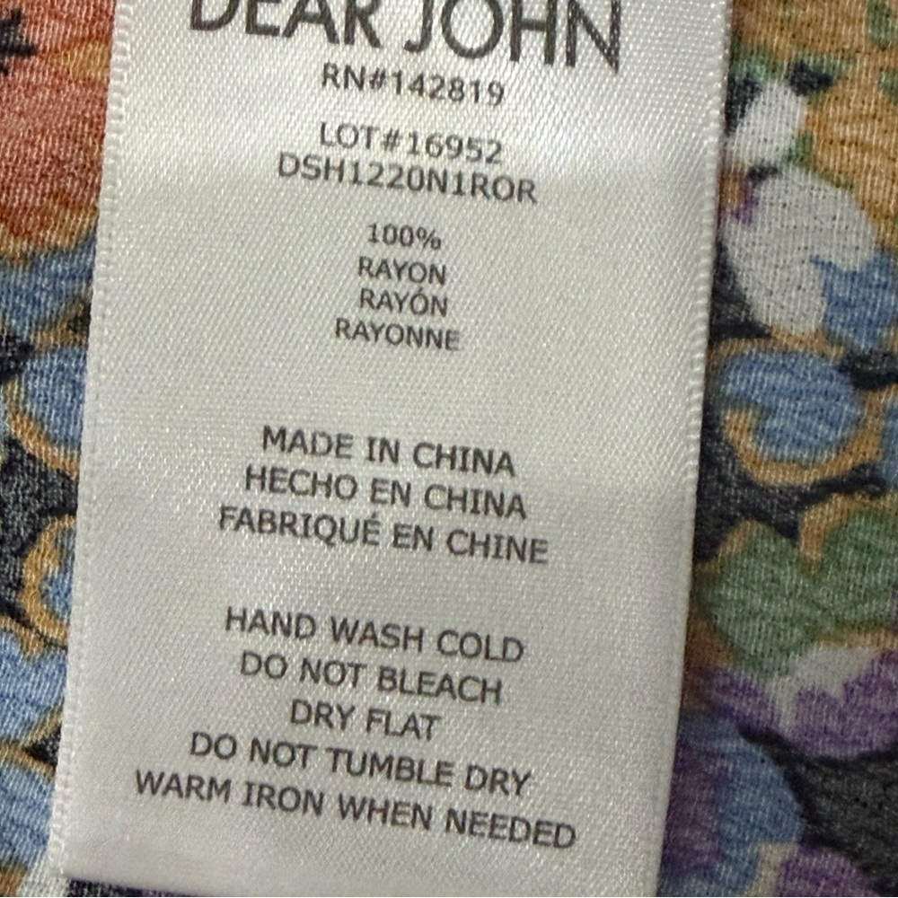 Dear John Multicolor Floral Blouse Size Small Cottagecore Preppy Top - Picture 6 of 11